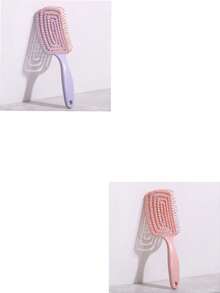 1支双功能空心梳，干湿两用 - 轻柔按摩设计，ABS塑料手柄，适合所有发质，减少打结和毛躁，改善头皮健康，是理想的小礼物，居家必备，日常使用，方便旅行携带，空心圆梳，带蓬松按摩齿的时尚美发造型梳。