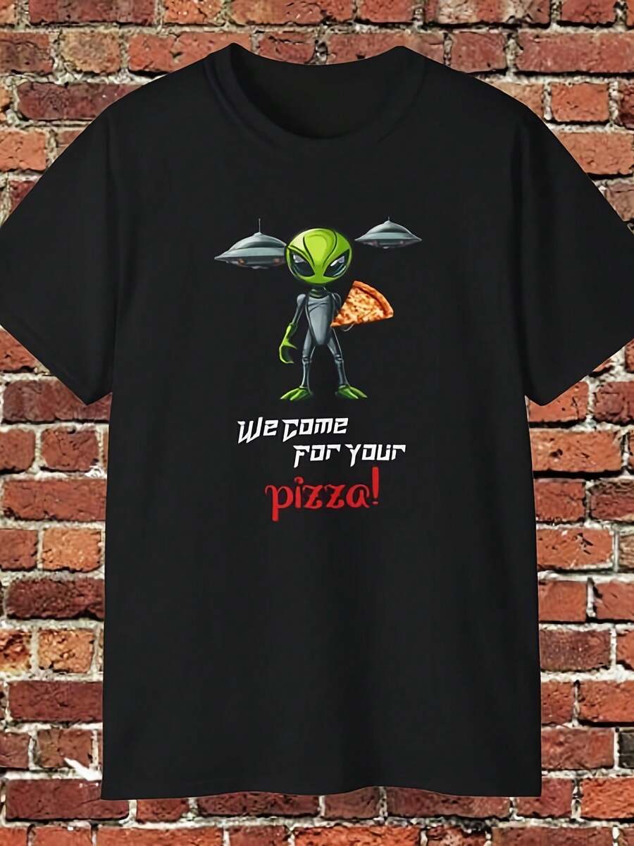 Pizza Alien T-Shirt - Style7 - View 1