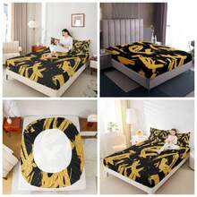 City Graffiti - Sbana bajera ajustable para nios, tamao individual, para amantes del hip hop, ropa de cama moderna de geometra de la calle, juego de cama blanco y azul, 1 funda de almohada no - Negro Amarillo + TWIN (W39*L75*H16") - Ver 1