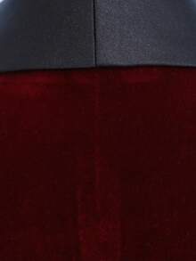 3pcs/Set Young Boy Suit, Includes Jacket + Pants + Bow Tie, Gentleman Outfit For Autumn/Winter - Burgundy - View 8