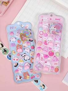 4/2 pièces Autocollants moelleux et mignons en forme de -. Autocollants pressables antistress avec design 3D d'animaux créatifs. Convient pour décorer les ordinateurs portables, les bouteilles d'eau, les agendas, etc. Cadeau parfait pour les amis, les anniversaires, les fêtes (couleurs et designs aléatoires)