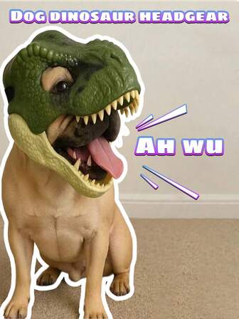 Happy Dog Dinosaurie Tyrannosaurus Rex Mask Huvudbonad - Öppen Mun Matning - Tyrannosaurus Rex Helmask För Husdjur Fest Rolig Haka - Lämplig För Medelstora Hundar Djurhuvudbonader, Skämt, Internetkändisar, Abstrakta Prylar, Roliga Och Roliga Små Dinosauriehuvuden Tyrannosaurus Rex Tassleksaker, Cosplay-masker, Halloweenskämt, Hundmasker, Husdjursdinosauriehuvudbonad, Dinosaurie Rörlig Mask, Söt