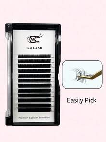 12 Rows/Box Premium Cashmere Mink Eyelash Extensions - Volume Lashes 0.03/0.05/0.07mm (C/CC/D Curl) - Mixed Length 8-15mm - Individual Cluster Fluffy Lashes For Professional Use - Black - View 4