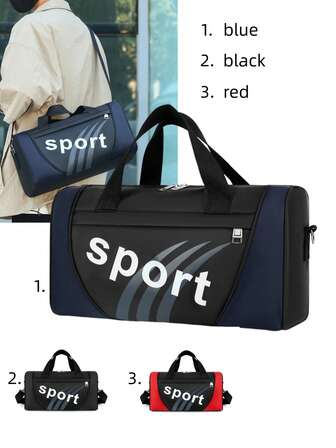 1 件新款拼色大容量背包，尼龙材质，拉链开合，耐用，男士手提包，可调节肩带，适合日常使用、搬家、收纳、旅行