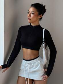 Autumn Women's Sports Sweatshirt - Long - Sleeve With Thumb Holes, Half - Zip Pullover, Ideal For Hiking, Casual Wear & Yoga