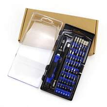 Juego de 60 destornilladores de precisión, kit de destornilladores pequeños, juego de herramientas de reparación con estuche compatible con iPhone, electrónica, consolas de juegos, relojes, tabletas - Azul - Ver 5