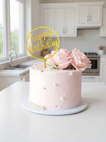 3件套蛋糕装饰插牌，现代字母蛋糕装饰，生日快乐派对蛋糕装饰礼品，蛋糕装饰，蛋糕插牌，烘焙用品，烘焙装饰，烘焙用品，蛋糕用品，厨房必备家具，节日礼品 - 金色 - 查看 4