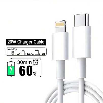 USB C 转 Lightning 数据线，3.3/6.6/10 英尺 C 型 充电器数据线，兼容 14 13 12 11 Pro Max XR XS X 8 7 6 Plus SE 充电器线，Lightning 转 USB C 车载 CarPlay 数据线，20W 快速充电 USB-C 转 Lightning 数据线 | PVC 圆形数据线，带数据传输，公对母，10-20W 功率范围 | 兼容 、iPad