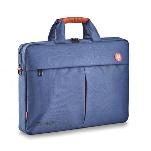 MONRAY NGS SEAMAN - Borsa porta computer portatile da 15,6" con tasca esterna, colore blu, ottima protezione, tracolla