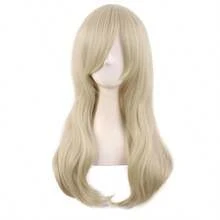 D24 Inch/60 Cm Side Bangs Stylish Long Great Wavy Curly Cosplay Party Wig Blonde - 金髮女郎 - 查看 1