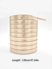 2 piezas de nuevos cordones planos y dorados, impermeables, adecuados para zapatillas, zapatos deportivos, zapatos y zapatos de lona - Dorado - Ver 4