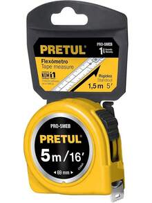 Pretul PRO-5MEB, Flexómetro, amarillo, 5m, cinta 19mm tarjeta plástica - Amarillo - Ver 4