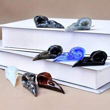 1pc Unique Marbling Patterns & Pocket-Sized Home/Office/Jewelry Decoration Gift, Skull Decoration, Office Ornament, Artistic Sculpture, Artisan Carving, Miniature Sculpture, Home Stylists Halloween Gift