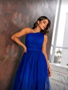 Long Prom Dress For Bridesmaid Party - Royal Blue - View 3