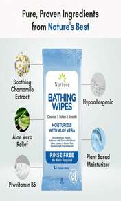 Nurture XL Rinse Free Bathing Wipes For Adults W_Aloe | Waterless Cleansing For Sensitive Skin | Disposable Adult Body Bath Wet Wipe For Disabled Bedridden | 48 Wipes - MàuA - Xem 6