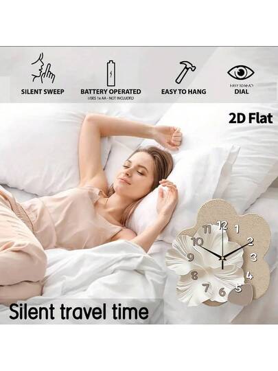2D Flat 1pc Moderne Minimalist Home ation Creativity Wand Clock, Ultra Quiet Quartz Movement, No Ticking Sound, Painting Klok Living Room, Bedroom Office, able Watch, Unique Personalized, Clear Reading Time, In Bedroom, Studio, Ho Study, Kitchen Cafe, Perfect Family Friends view 6