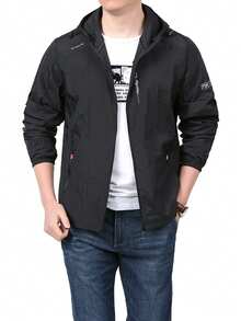 2025 New Summer Men's Hooded Sun Protection Jacket, Nylon Fabric - Suitable For Jogging, Travel, Hiking, Mountaineering - Zipper Pockets - Outdoor Fishing Sun Protection - Ultra-Thin & Lightweight Jacket - Black - View 3