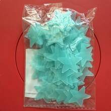 100 piezas de pegatinas fluorescentes de colores, pegatinas de estrellas de plástico fluorescentes para decorar paredes, decoración del hogar para el techo, la pared, el dormitorio de niños/bebés
