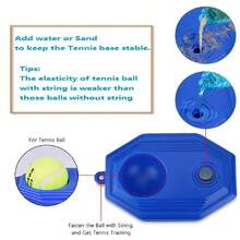 1 Piece Of Single Player Tennis Trainer - A Tennis Trainer Base With Elastic Rope And Groove, Used To Improve Tennis Skills, Tennis Sports Accessories In Blue To Enhance Skills