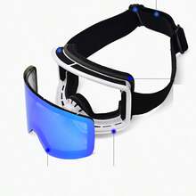 Outdoor Sports Skiing Glasses, Double-Layer Anti-Fog Cylindrical Snowmobiles, Snow Sports Skiing Goggles, Mountaineering Windproof And Sandproof, Motorcycle Riding Off-Road Glasses - Multicolor - View 9