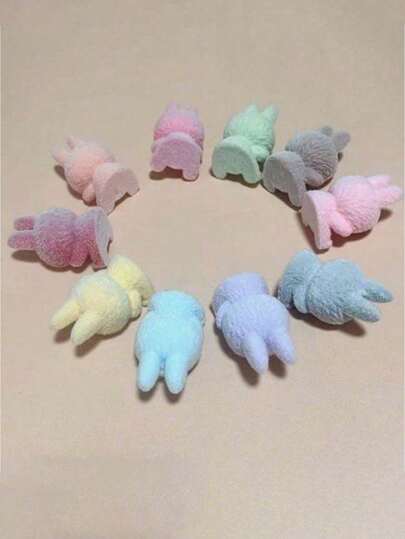 Creative Flocked Decor Ornament, Small Gift, DIY Desktop Accessory, Healing Surprise, Home Decor, Car Decor, Creative Cute Bead Keychain DIY, Party Birthday Back To School Gift, Cute Bead Surprise Decor