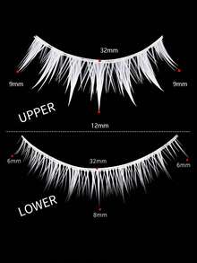 1盒4对白色睫毛，一体式夸张假睫毛，上下透明隐形Cosplay睫毛，适合动漫人物、洛丽塔、恶魔风格 - 尖尾漫畫款 - 查看 4