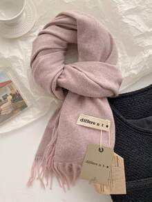 1pc Premium Imitation Cashmere Scarf, Solid Color, Versatile, Unisex, Warm For Autumn/Winter - Multicolor - View 18