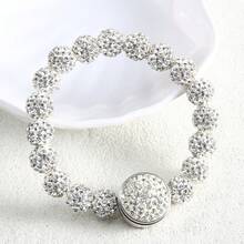 1pc New Fashionable Luxury Bohemian Style 10mm Bling Bling 6-Layer Clay Rhinestone Beaded Bracelet, Detachable Clay Rhinestone Clasp, Gift For Women