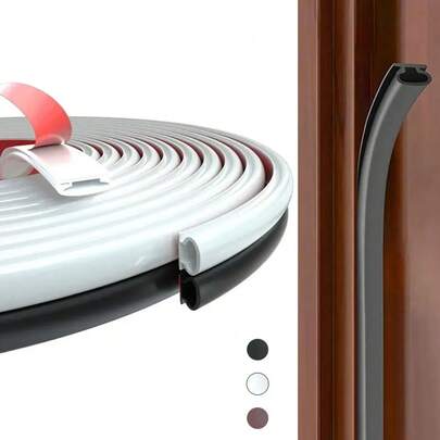Self-Adhesive Soundproof Weatherstrip Seal, Door Window Insulation Seal, Bedroom Door Soundproof Seal, For Doors And Windows, Waterproof Adhesive Seal (1 Roll 3m/6m)