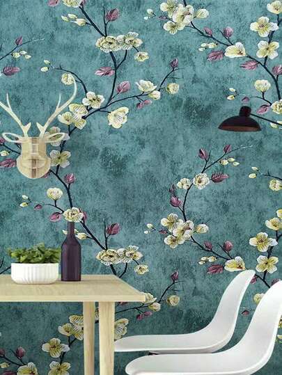 Roll Vintage American Dark Groen 3D Bloemen Embossed Self Adhesive Removable Vinyl Wallpaper, Bedroom, Living Room, Dining Bathroom, Office Background view 7