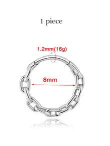1 chiếc khuyên mũi/sụn tai dạng vòng phân đoạn bằng thép không gỉ 316L cỡ 16G, trang sức xỏ khuyên không gây dị ứng, có màu vàng và bạc, phù hợp với nhiều kiểu xỏ khuyên như khuyên mũi, khuyên sụn tai, khuyên tai daith, khuyên tai helix, v.v. Thích hợp để đeo hàng ngày. - 1 cái - Xem 17