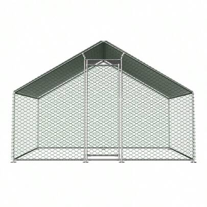 3x2x2m Free-Range  With Safety Lock And Waterproof PE Tarpaulin, Metal Run Enclosure For Chickens, Rabbits, And Other Small Animals.