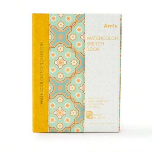Watercolor Sketchbook100% Cotton AcidFree 140lb 300gsm Hot Press Hardcover Watercolor Journal Notebook 20 Sheets 5.35 X 3.86 Inches