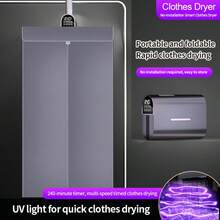 OBOVAY Portable Foldable Electric Clothes Dryer, Remote Control Multi-Function Drying Machine, Mini Travel Warm Air Clothes Dryer With Timer Function