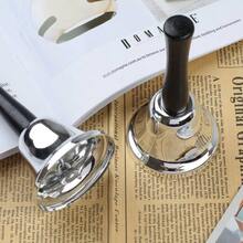 2 Pack Hand Bell, Silver Steel Bell, Ringing Bell With Handle, Dinner Bells Inside Classroom Bell, Food Line, Alarm, Jingles, Ringing Silver