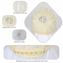 DAGOL Wig Cap+32 In/ 80 Cm Long White Wig White Cosplay Wigs Straight Whitish Synthetic Wig With Bangs For Anime Cosplay Peluca Blanca Long Straight Wigs For Halloween Costume Party - Trắng - Xem 3
