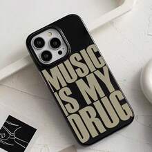 Black MUSIC IS MY DRUG Luck Phone 17 16 14 13 12 11 15 Pro Aia XR X XSMax 78 Plus Shockproof Soft Coverchristmasfall Phone Casephone 17halloween Accessories - Trộn màu - Xem 4