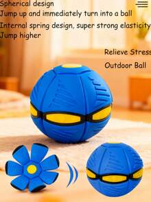 1个蓝色可变形减压球，适合青少年户外玩耍的互动玩具，男孩派对玩具 - 彩色 - 查看 3