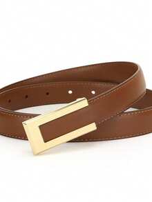 1 Pc Women's Black PU Material High-End Waist Belt Attached Dress Fall, Autumn, Halloween