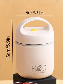 1pc Small 304 Stainless Steel Thermal Cup, Lunch Box, Soup Bowl,Kitchen,Christmas Gift - Beige - View 4