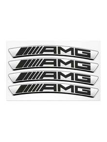 4Pcs Car Styling Wheel Rim Aluminum Logo Sticker Wheel Hub Decals For Mercedes Benz AMG A B C E G CLA C63 C63S E53 GT SLK W176 - one-size - View 11