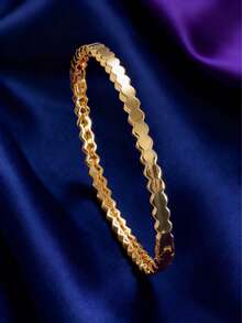 1 pièce Accessoire élégant et à la mode Eid Mubarak, bracelet décoratif Ramadan, convient pour les fêtes, le port quotidien, cadeau de bijoux pour les vacances pour les femmes - Or (1 ouverture) - Voir 10