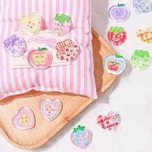 15 件/25 件透明苹果心形纽扣，DIY 工艺材料 | 缝纫、珠宝、手机壳装饰 | 轻巧耐用 | 时尚编织配件 - 彩色 - 查看 4