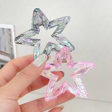 Colorful Star Crystal Candy Color Hair Clips, Hair Claws For Bun Updo, Hair Claw, Hair Accessories Elegant Claw Clip Winter Hair Clutch