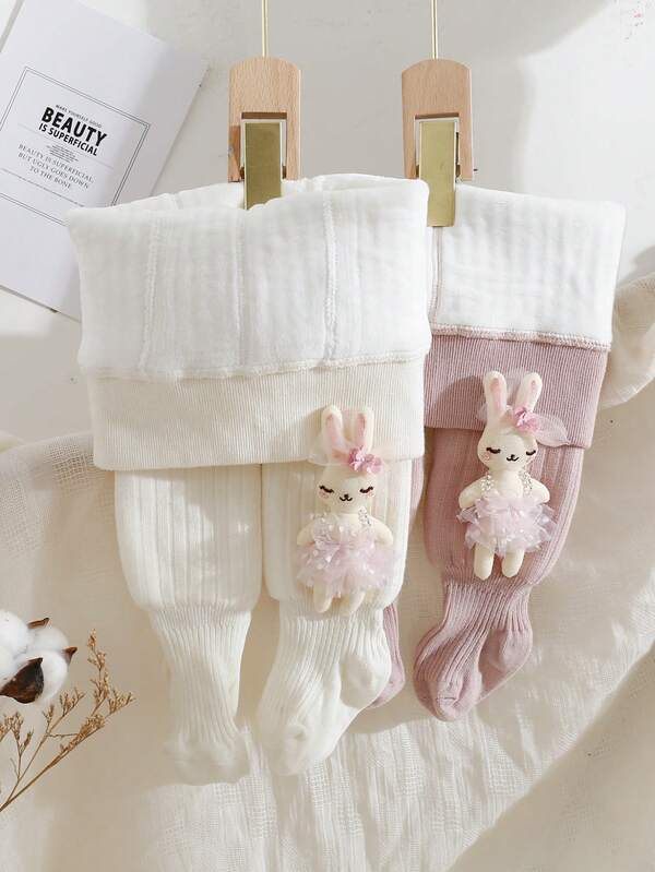 1pc Kids Thermal Lined Thick Tights, Girls Leggings, Baby Warm Pantyhose, Autumn/Winter