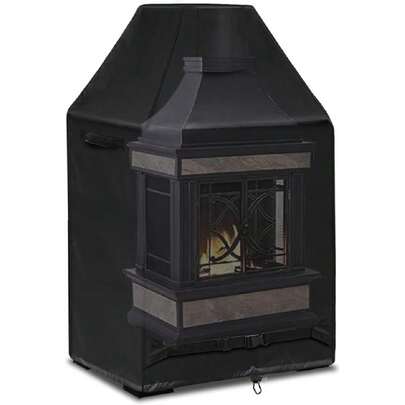 Outdoor Fireplace Cover,Water Proof Patio Wood Burning Fireplaces Rain Cover,420D Oxford Cloth Patio Wood Burning Fireplace Cover For Outdoor Furniture Blac For Foyer Exterieur Au Bois,23308996