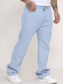 Men's Balao Jeans Oversize Wide Leg Pants Without Elastane - Light Wash - View 7