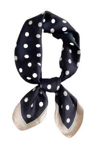 1 pièce Foulard en faux soie de luxe à la mode pour femmes, imprimé de pois