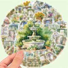 50 Charming Garden Scene Vinyl Stickers, Transparent, With Floral And Cottage Designs - Perfect For Laptops, Water Bottles, Helmets, Skateboards - Ideal Christmas Or Reward Gifts - 1 - Xem 3