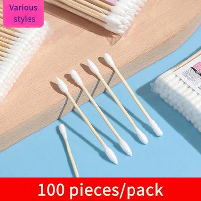 100PCS DoubleEnded Cotton Swabs Disposable Cleaning Cotton Swabs Ear Cleaning Cotton Swabs Makeup Removal Cotton Swabs